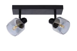 Lucide 'BJORN' Dimmable Rotatable Stylish Indoor Twin Ceiling Spotlight 2xE14 in Black - thumbnail 2