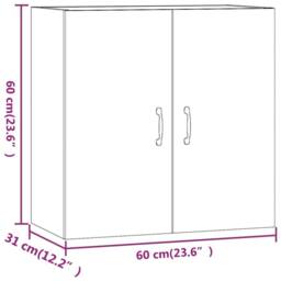 Berkfield Home Wall Cabinet White 60x31x60 cm Engineered Wood - Size: 60 x 31 x 60 cm - thumbnail 9