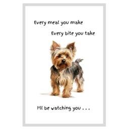 Animal Crackers Dog Tea Towel With 'Watching You' Funny Wording - Yorkshire Terrier in White - thumbnail 1