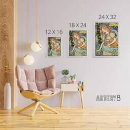 "Artery8 Salon des Cent Woman Picking Flower Grasset Canvas Wall Art Print - Size: W12"" x H16""" - thumbnail 4
