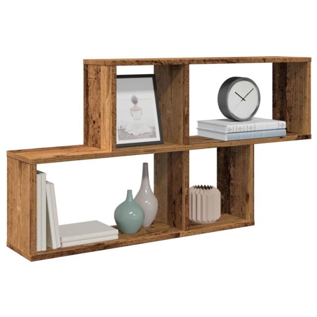 Berkfield Home Wall Shelf Old Wood 100x18x53 cm Engineered Wood in Brown - Size: 100 x 18 x 53 cm - image 1