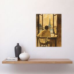 "Artery8 France Portrait Wine Drink Advert Watercolour Wall Art Print in Brown - Size: W18"" x H24""" - thumbnail 4