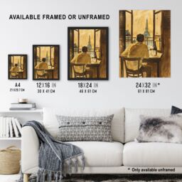 "Artery8 France Portrait Wine Drink Advert Watercolour Wall Art Print in Brown - Size: W18"" x H24""" - thumbnail 3