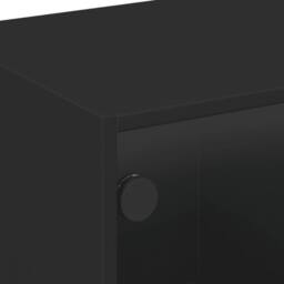 Berkfield Home Coffee Table with Glass Doors Black 68x50x42 cm - Size: 68 x 50 x 42 cm - thumbnail 9