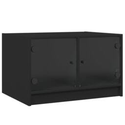 Berkfield Home Coffee Table with Glass Doors Black 68x50x42 cm - Size: 68 x 50 x 42 cm - thumbnail 1