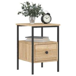 Berkfield Home Durable Bedside Cabinet Sonoma Oak 34x36x50 cm Engineered Wood in Brown - Size: 34 x 36 x 50 cm - thumbnail 1