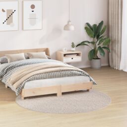 Berkfield Home Shaggy Rug with Latex Backing Cream √∏160 cm - Size: Medium - thumbnail 3