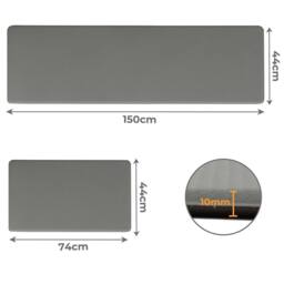 Marlow Kitchen Mat 2Pcs Non Slip Woven Rubber Floor Mat Absorbent Runner Grey - Size: 45 cm x 150 cm - thumbnail 4