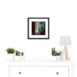 Artery8 Karlis Padegs The Port The Dock 8X8 Inch Square Wooden Framed Wall Art Print Picture with Mount in Black - thumbnail 2