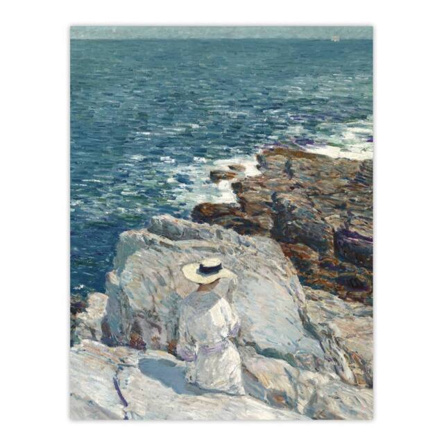 "Artery8 South Ledges Rocky Coastal Landscape Hassam Wall Art Poster Print - Size: W24"" x H32""" - image 1