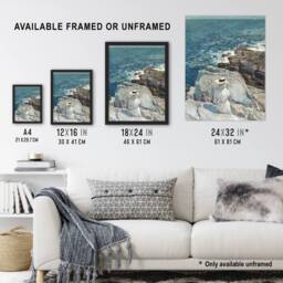 "Artery8 South Ledges Rocky Coastal Landscape Hassam Wall Art Poster Print - Size: W24"" x H32""" - thumbnail 3