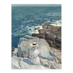 "Artery8 South Ledges Rocky Coastal Landscape Hassam Wall Art Poster Print - Size: W24"" x H32""" - thumbnail 1