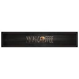 Berkfield Home Kitchen Rug Washable Coffee Text 60x300 cm Velvet in Black