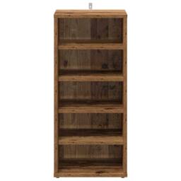 Berkfield Home Shoe Cabinets 2 pcs Old Wood 32x35x70 cm Engineered Wood in Brown - Size: 32 x 35 x 70 cm - thumbnail 4