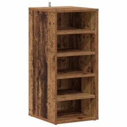 Berkfield Home Shoe Cabinets 2 pcs Old Wood 32x35x70 cm Engineered Wood in Brown - Size: 32 x 35 x 70 cm - thumbnail 7