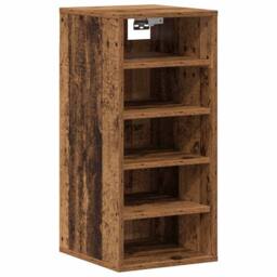 Berkfield Home Shoe Cabinets 2 pcs Old Wood 32x35x70 cm Engineered Wood in Brown - Size: 32 x 35 x 70 cm - thumbnail 8