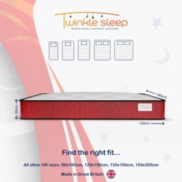 Twinkle Sleep 4FT Small Double Kids Mattress - Comfort, Support & Peaceful Sleep for Babies in Red - thumbnail 2