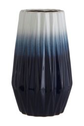 Orsina Sleek & Sturdy Small Ceramic Vase, Robust Pottery Vase, Decorative Vase For Artificial Flowers in Blue - thumbnail 1