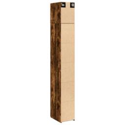 Berkfield Home Slim Storage Cabinet Smoked Oak 30x42.5x225 cm Engineered Wood in Brown - thumbnail 8