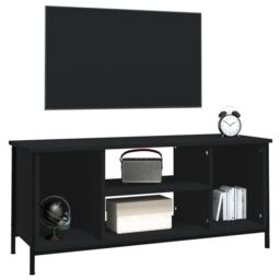 Berkfield Home TV Cabinet Black 102x35x45 cm Engineered Wood - Size: 102 x 35 x 45 cm - thumbnail 4