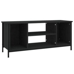 Berkfield Home TV Cabinet Black 102x35x45 cm Engineered Wood - Size: 102 x 35 x 45 cm - thumbnail 2