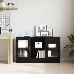 Berkfield Home Black Oak Sideboard 120x30.5x70 cm Made from Engineered Wood - thumbnail 4