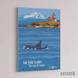 "Artery8 BLM San Juan Islands Monument DC Canvas Wall Art Print in Blue - Size: W18"" x H24""" - thumbnail 2
