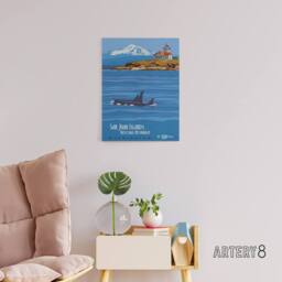 "Artery8 BLM San Juan Islands Monument DC Canvas Wall Art Print in Blue - Size: W18"" x H24""" - thumbnail 3