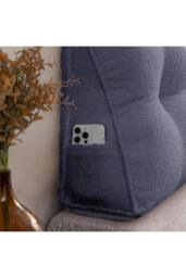 Living and Home Triangle Wedge Headboard Pillow Backrest Support Cushion in Blue - thumbnail 5