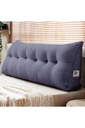 Living and Home Triangle Wedge Headboard Pillow Backrest Support Cushion in Blue - thumbnail 1