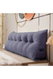 Living and Home Triangle Wedge Headboard Pillow Backrest Support Cushion in Blue - thumbnail 4