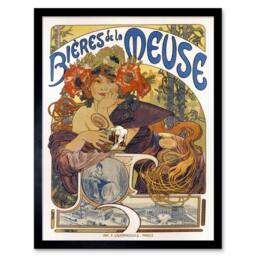 "Wee Blue Coo Beer Of The Meuse Paris France Vintage 12x16"" Framed Wall Art Print - Size: W12"" x H16""" - thumbnail 1