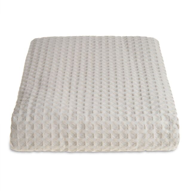 Allure Bath Fashions Luxury Hotel Waffle Throw Blanket Bedspread - 100% Cotton in Taupe - Size: Small - image 1