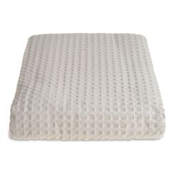 Allure Bath Fashions Luxury Hotel Waffle Throw Blanket Bedspread - 100% Cotton in Taupe - Size: Small - thumbnail 1