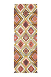 Homescapes Oslo Multi Coloured Cotton Diamond Pattern Hall Runner, 66 x 200 cm - Size: 66 cm x 200 cm - thumbnail 2