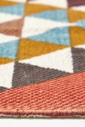Homescapes Oslo Multi Coloured Cotton Diamond Pattern Hall Runner, 66 x 200 cm - Size: 66 cm x 200 cm - thumbnail 4