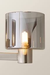 ValueLights Demi Brushed Chrome 3 Arm Smoke Glass Chandelier Ceiling Light & Bulbs in Metallic Silver - thumbnail 4