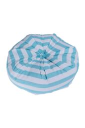 Homescapes Stripe Pleated Round Floor Cushion in Blue - Size: 40 cm x 15 cm - thumbnail 3