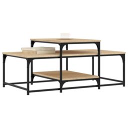 Berkfield Home Coffee Table Sonoma Oak 102x60x45 cm Engineered Wood in Brown - Size: 102 x 60 x 45 cm - thumbnail 3