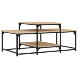 Berkfield Home Coffee Table Sonoma Oak 102x60x45 cm Engineered Wood in Brown - Size: 102 x 60 x 45 cm - thumbnail 2
