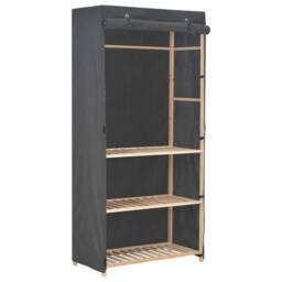 Berkfield Home 3-Tier Wardrobe Grey 79x40x170 cm Fabric - Size: 79 x 40 x 170 cm - thumbnail 2