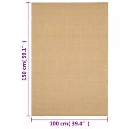 Berkfield Home Rug Natural Sisal 100x150 cm in Tan - Size: Medium - thumbnail 7
