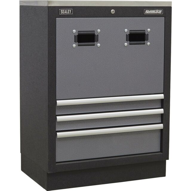 Loops 680mm Modular Reel Cabinet - Cable & Air Hose - 3 Drawers - Aluminium Handles - image 1