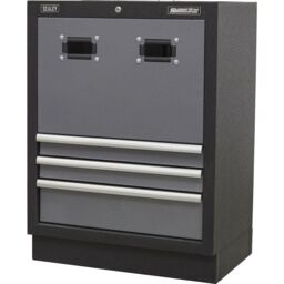 Loops 680mm Modular Reel Cabinet - Cable & Air Hose - 3 Drawers - Aluminium Handles - thumbnail 4