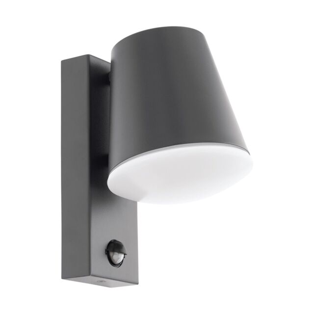 Loops IP44 Outdoor Wall Light & PIR Sensor Anthracite Steel 1 x 10W E27 Bulb in Metallics - image 1