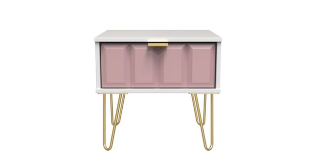 Ready Assembled 2 U Metro 1 Drawer Bedside (Ready Assembled) in Dusty Pink - image 1