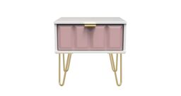 Ready Assembled 2 U Metro 1 Drawer Bedside (Ready Assembled) in Dusty Pink - thumbnail 1