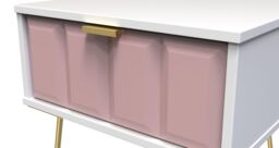 Ready Assembled 2 U Metro 1 Drawer Bedside (Ready Assembled) in Dusty Pink - thumbnail 4