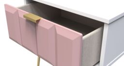 Ready Assembled 2 U Metro 1 Drawer Bedside (Ready Assembled) in Dusty Pink - thumbnail 5