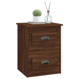 Berkfield Home Wall-mounted Bedside Cabinets 2 pcs Brown Oak 41.5x36x53cm - Size: 41.5x36x53 cm - thumbnail 5